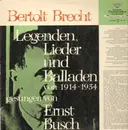 LP - Bertolt Brecht - Legenden, Lieder Und Balladen 1914-1934 (Ernst Busch)