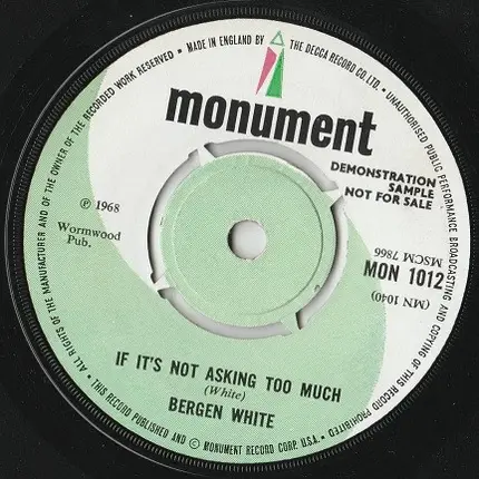 Bergen White - The Bird Song / If It's Not Asking Too Much