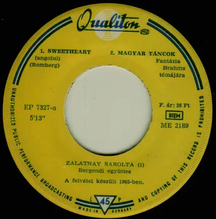 Bergendy , Sarolta Zalatnay - Bergendy együttes & Zalatnay Sarolta