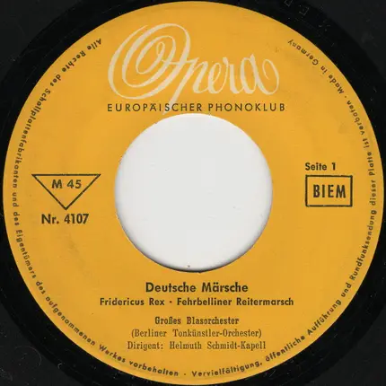 Berliner Tonkünstler-Orchester , Helmut Schmidt-Kapell - Deutsche Märsche