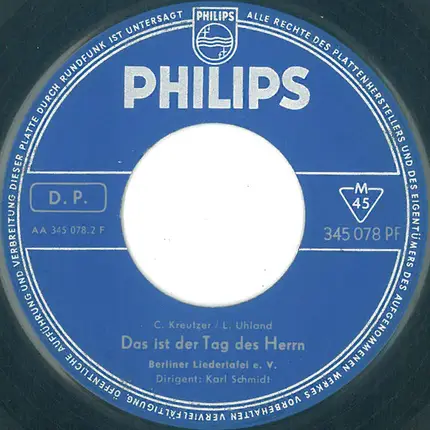 Berliner Liedertafel - Die Himmel Rühmen / Das Ist Der Tag Des Herrn