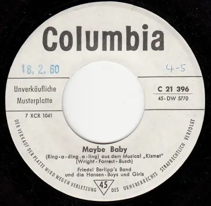 Berlipp's Band Und Die Hansen Boys & Girls - Maybe Baby
