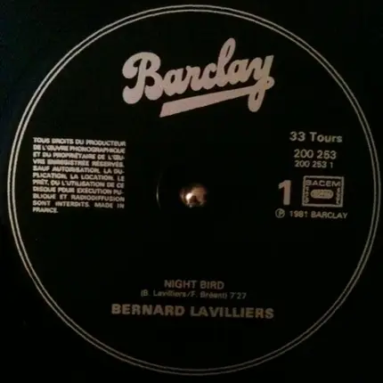 Bernard Lavilliers - Night Bird