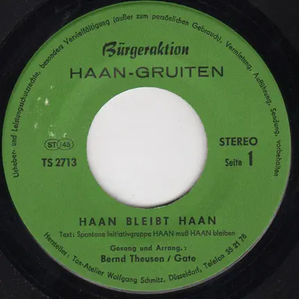 Bernd Theusen / Gate - Haan Bleibt Haan