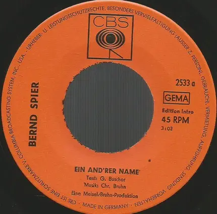 Bernd Spier - Ein And'rer Name