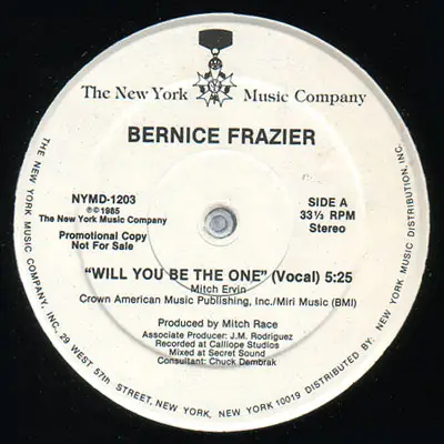 Bernice Frazier - Will You Be The One