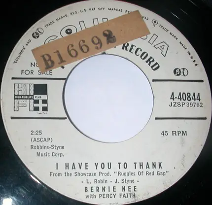 Bernie Nee - Make Me Yours / I Have You to Thank