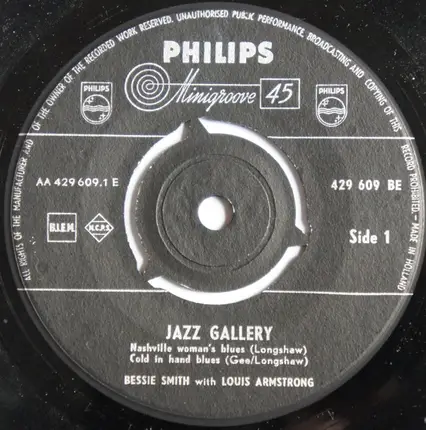 Bessie Smith with Louis Armstrong - Jazz Gallery
