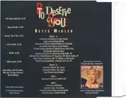 CD Single - Bette Midler - To Deserve You