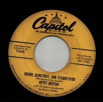 Betty Hutton - Broke, Bare-Foot, And Starry-Eyed / I Took The Long Way Around
