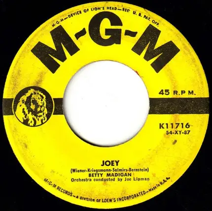Betty Madigan - Joey / And So I Walked Home