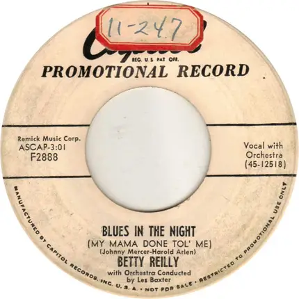 Betty Reilly - Blues In The Night (My Mama Done Tol' Me)