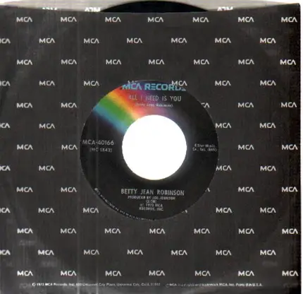 Betty Jean Robinson - Jersey 33 / all i need is you