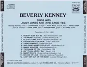 CD - Beverly Kenney - Sings With Jimmy Jones And 'The Basie-Ites'