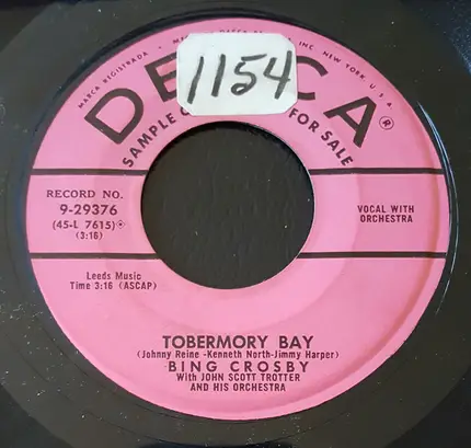 Bing Crosby With John Scott Trotter And His Orchestra - Tobermory Bay