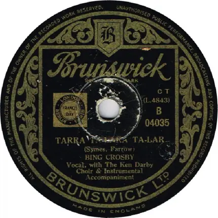 Bing Crosby With The Ken Darby Choir - Far Away Places / Tarra Ta-Lara Ta-Lar