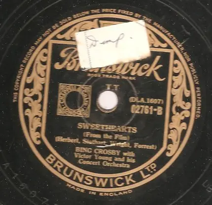 Bing Crosby With Victor Young And His Orchestra - Ah! Sweet Mystery Of Life / Sweethearts