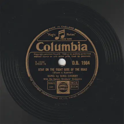 Bing Crosby - I've Got The World On A String / Stay On The Right Side Of The Road