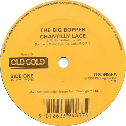 Big Bopper / Freddie Bell & The Bell Boys - Chantilly Lace / Giddy Up A Ding Dong