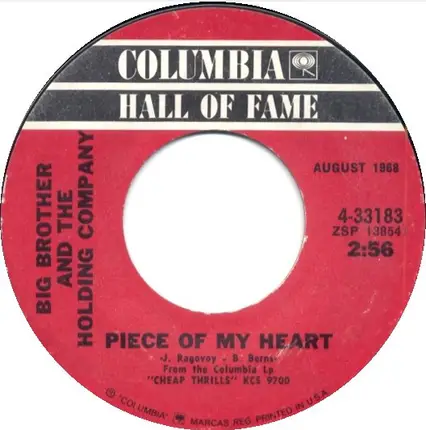 Big Brother & The Holding Company - Piece Of My Heart / Kozmic Blues
