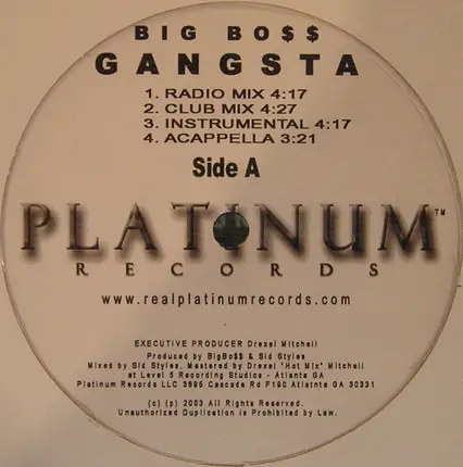 Big BoSS - Gangsta / Throwback