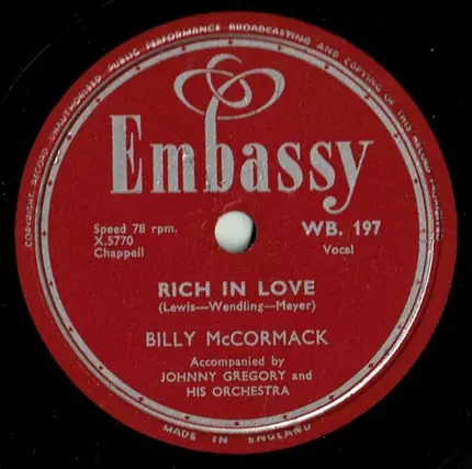 Bill McCormack - A Woman In Love / Rich In Love
