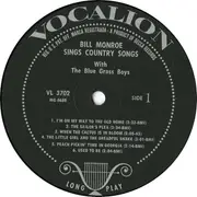 LP - Bill Monroe & His Blue Grass Boys - Bill Monroe Sings Country Songs (With The Blue Grass Boys) - Signed