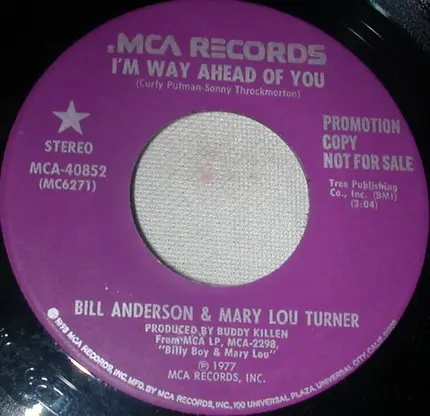 Bill Anderson And Mary Lou Turner - I'm Way Ahead Of You
