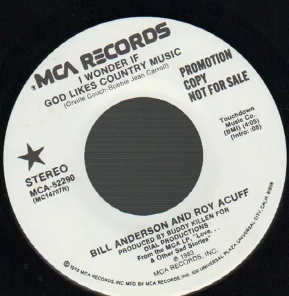 Bill Anderson And Roy Acuff - I Wonder If God Likes Country Music