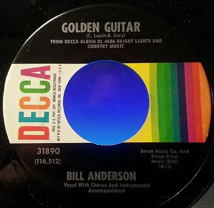 Bill Anderson - Golden Guitar / I Love You Drops