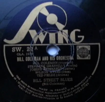 Bill Coleman & His Orchestra - Bill Street Blues / After You've Gone