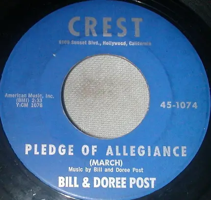 Bill & Doree Post - Because I Lost You / Pledge Of Allegiance