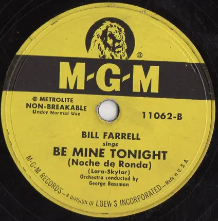 Bill Farrell - Blue Velvet / Be Mine Tonight (Noche de Ronda)