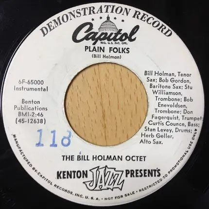Bill Holman Octet - Plain Folks / Cousin Jack