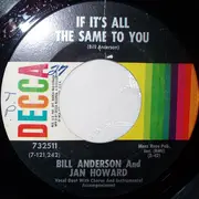 7inch Vinyl Single - Bill & Jan - If It's All The Same To You