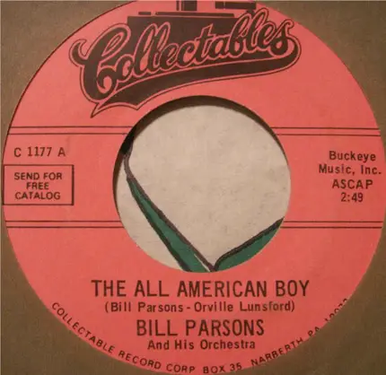 Bill Parsons And His Orchestra - The All American Boy