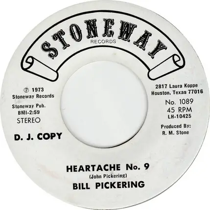 Bill Pickering - Rainbow At Midnight / Heartache No. 9
