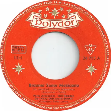 Bill Ramsey / Peter Alexander - Brauner Señor Mexicano