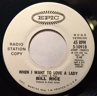 Bill Rice - When I Want To Love A Lady