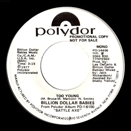 Billion Dollar Babies - Too Young