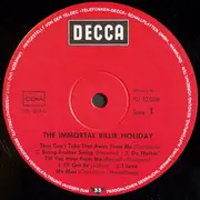 LP - Billie Holiday - The Immortal Billie Holiday. Jazz Of World War 2nd