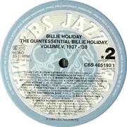 LP - Billie Holiday - The Quintessential Billie Holiday Volume 5, 1937-1938 - Mono