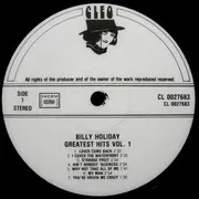 LP - Billie Holiday - Greatest Hits Vol. 1