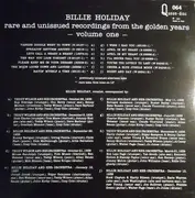 LP - Billie Holiday - Rare And Unissued Recordings From The Golden Years - Volume One
