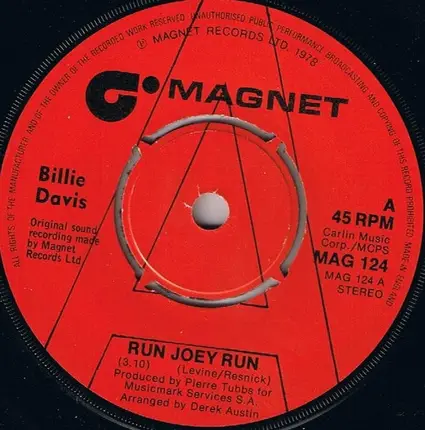 Billie Davis - Run Joey Run