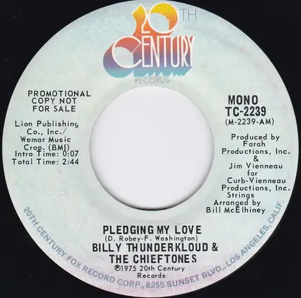 Billy Thunderkloud And The Chieftones - Pledging My Love