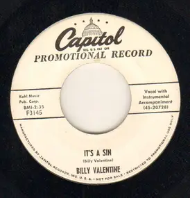 Billy Valentine - It's A Sin / Your love Has Got Me (Reelin' And A-Rockin')