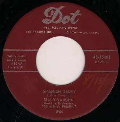 Billy Vaughn And His Orchestra - Spanish Diary / When The White Lilacs Bloom Again
