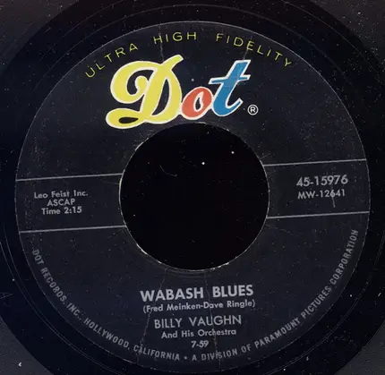 Billy Vaughn And His Orchestra - Carnival In Paris / Wabash Blues