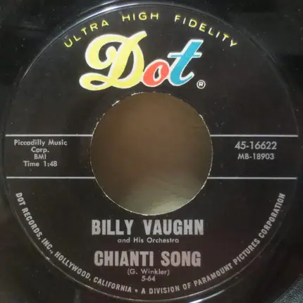 Billy Vaughn And His Orchestra - A Guitar Serenade / Chianti Song
